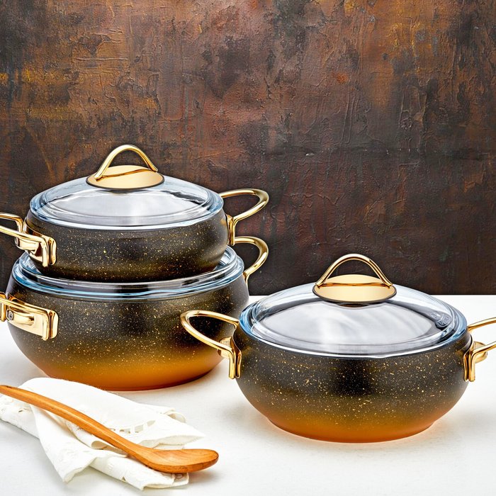 The Range | Rozi Alya Series 6-piece Non-stick Granite Cookware Set Rozi Alya Series 6-piece Non-stick Granite Cookware Set