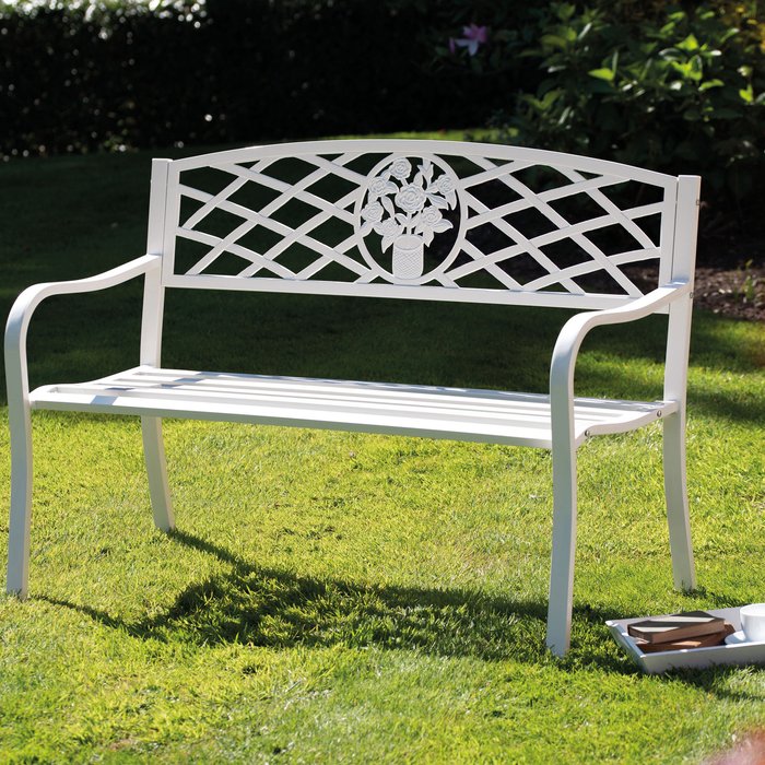 The Range | Greenhurst Greenhurst Coalbrookdale Garden Bench - White Greenhurst Greenhurst Coalbrookdale Garden Bench - White