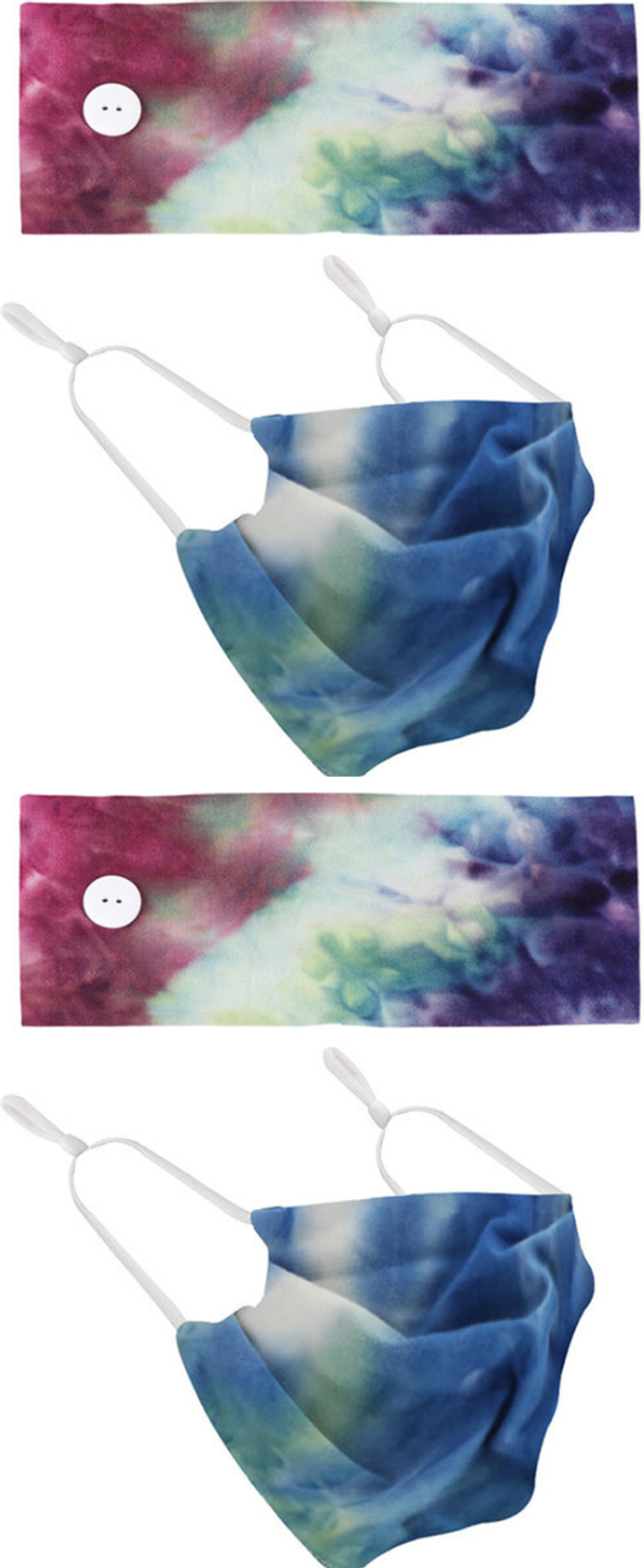 The Range | Headband and Face Mask Set - Tie dye x2 / 2 Headband and Face Mask Set - Tie dye x2 / 2
