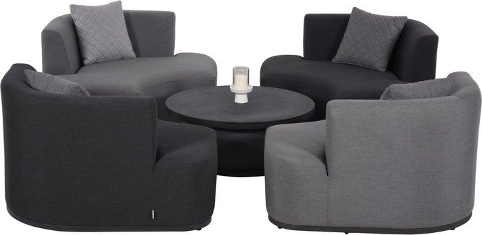 The Range | Desser Desser Aruba Outdoor Fabric Snug Lounge Set With Adjustable Table Desser Desser Aruba Outdoor Fabric Snug Lounge Set With Adjustable Table