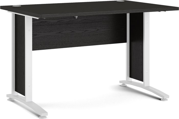 The Range | Prima Prima Desk 120 Cm In Black Woodgrain With White Legs Prima Prima Desk 120 Cm In Black Woodgrain With White Legs