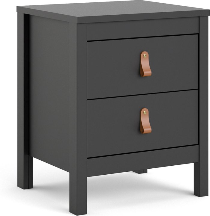 The Range | Furniture To Go Barcelona 2-Drawer Bedside Table - Black Furniture To Go Barcelona 2-Drawer Bedside Table - Black