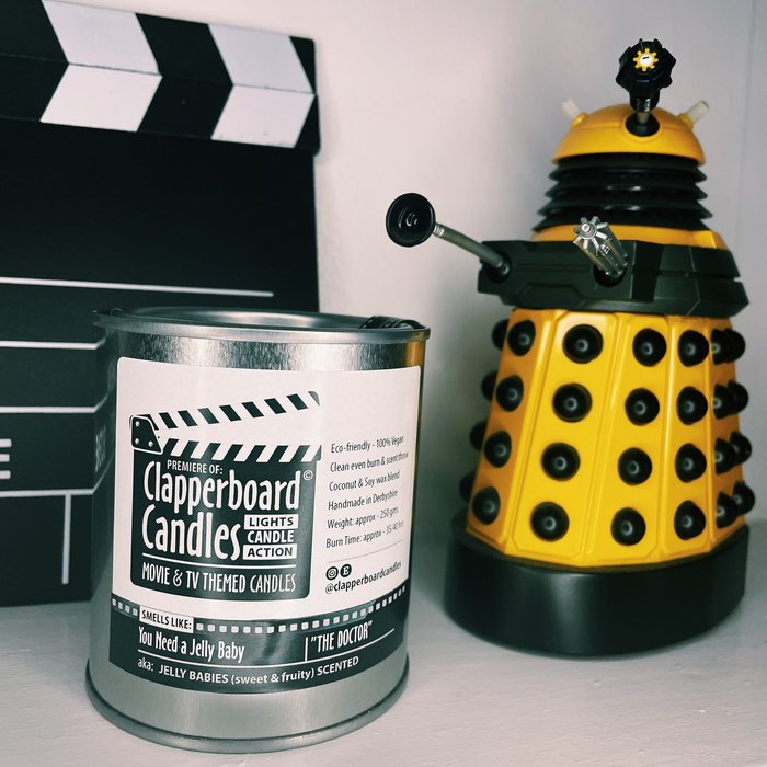 The Range | Clapperboard Dr Who Candle Jelly Babies - White Clapperboard Dr Who Candle Jelly Babies - White