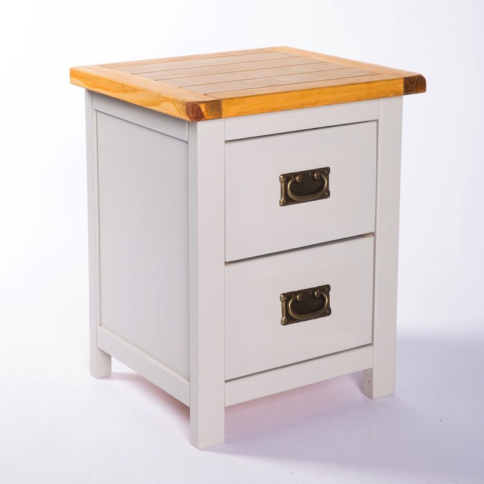 The Range | Cabinet Bits Argenta 2 Drawer Bedside Cabinet - Grey / Brass drop Cabinet Bits Argenta 2 Drawer Bedside Cabinet - Grey / Brass drop