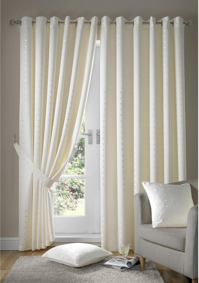 The Range | Livinluxury Adiso Eyelet Ring Top Curtains - Light Cream / 168cm / 229cm Livinluxury Adiso Eyelet Ring Top Curtains - Light Cream / 168cm / 229cm