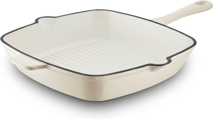 The Range | Barbary & Oak Barbary & Oak 26Cm Cast Iron Grill Pan - Cream Barbary & Oak Barbary & Oak 26Cm Cast Iron Grill Pan - Cream