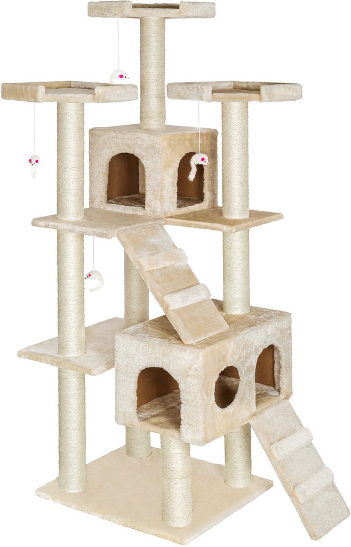 The Range | TECTAKE Tectake Cat Tree Scratching Post Knuti - Cream TECTAKE Tectake Cat Tree Scratching Post Knuti - Cream