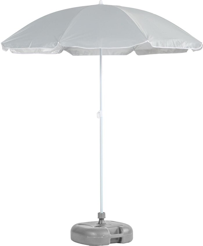 The Range | Harbour Housewares Metal Beach Parasol And Base Set - Grey/Grey Harbour Housewares Metal Beach Parasol And Base Set - Grey/Grey