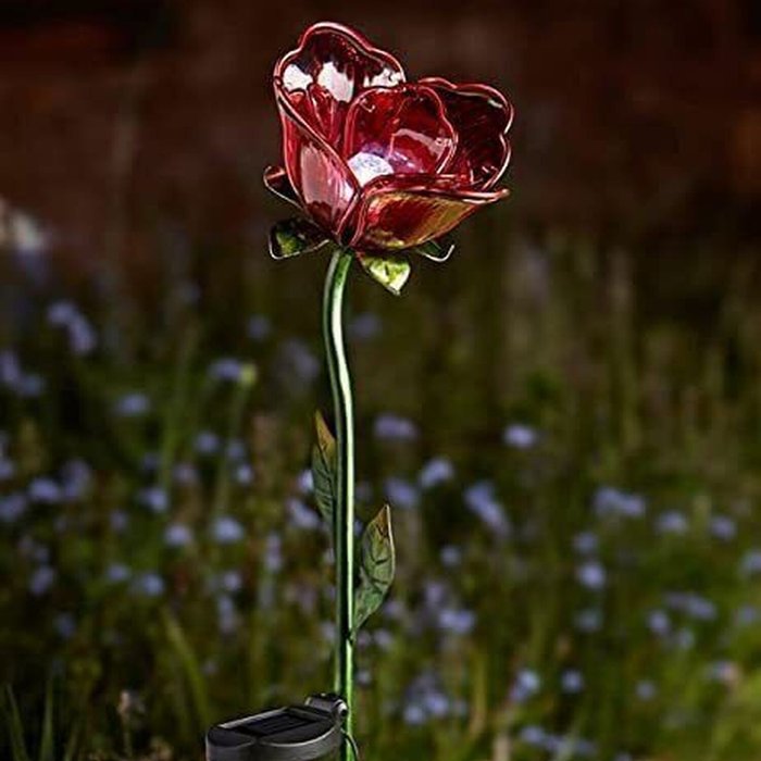 The Range | Garden Mile Solar LED Rose Ornament - Red Garden Mile Solar LED Rose Ornament - Red