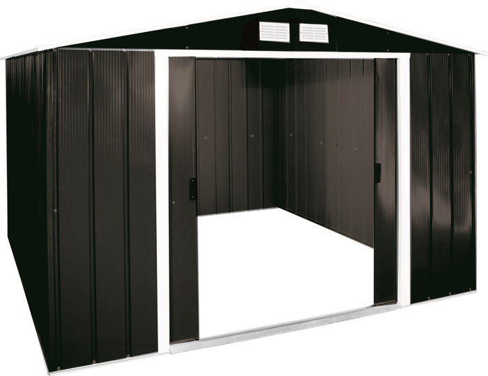 The Range | Sapphire Sapphire Apex Metal Shed - Grey / 302cm Sapphire Sapphire Apex Metal Shed - Grey / 302cm