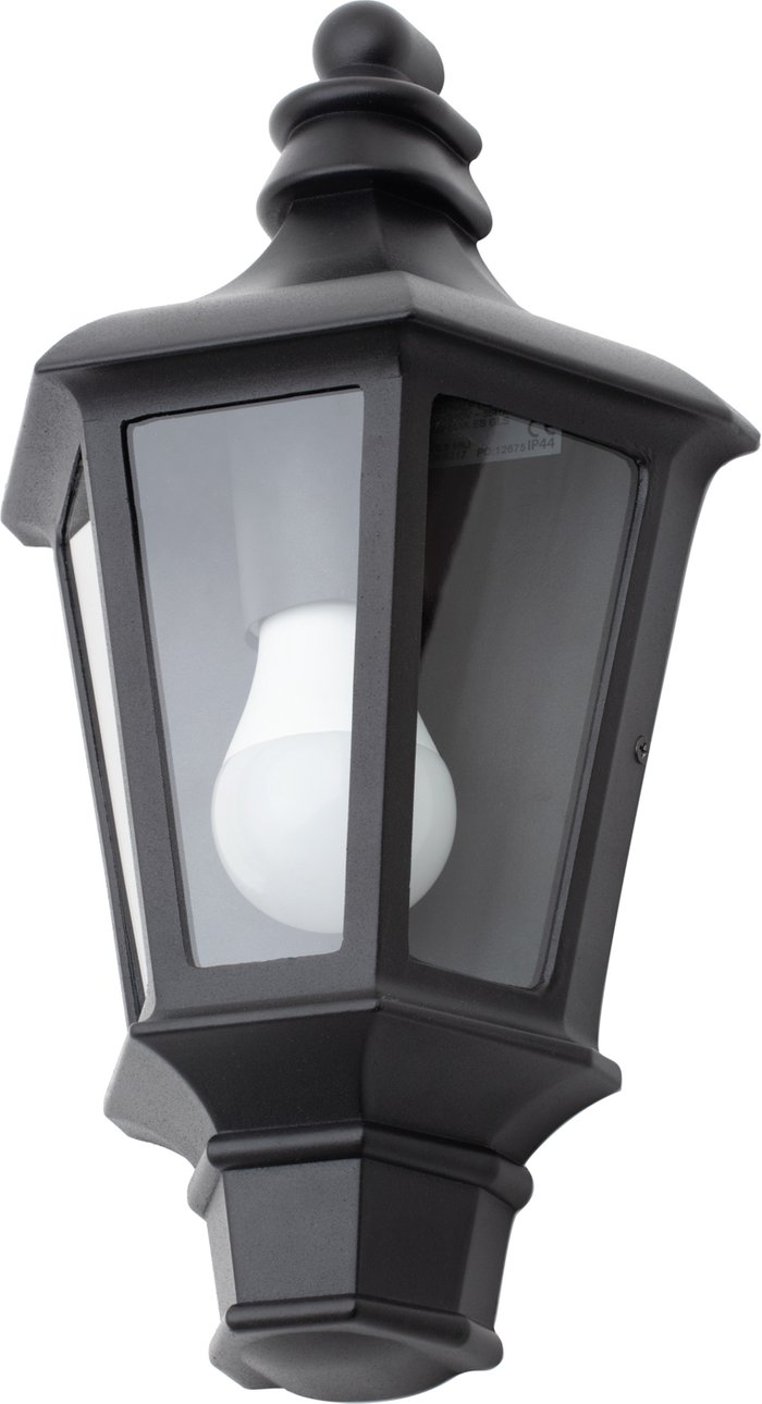 The Range | Litecraft Perry Outdoor Half Lantern Wall Light - Black Litecraft Perry Outdoor Half Lantern Wall Light - Black