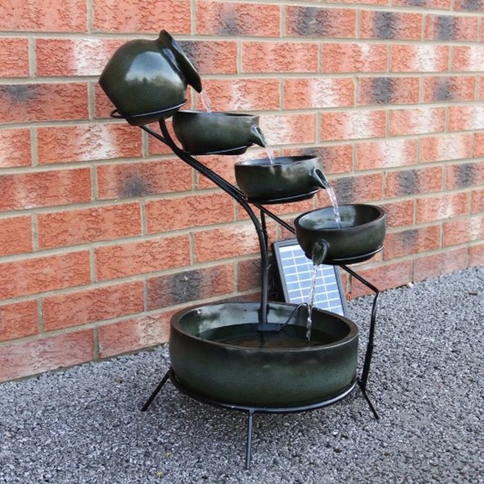 The Range | Monstershop Monstershop 4 Tier Spilling Bowls Water Feature - Green Monstershop Monstershop 4 Tier Spilling Bowls Water Feature - Green