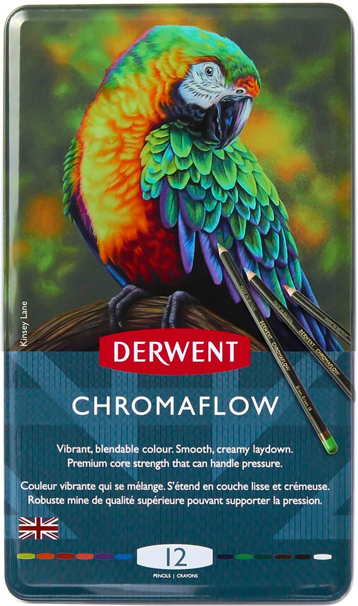The Range | Derwent Derwent Chromaflow Pencils Tin - 12 Derwent Derwent Chromaflow Pencils Tin - 12