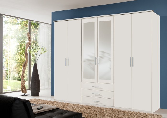 The Range | Tjs Ben White 6 Door Wardrobe - White / 270cm Tjs Ben White 6 Door Wardrobe - White / 270cm