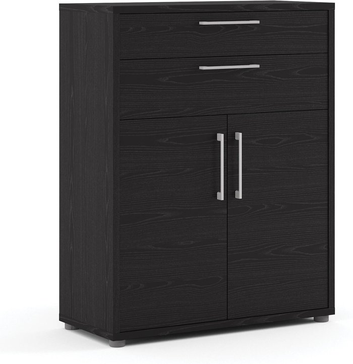 The Range | Furniture To Go Prima 1-Shelf 2-Drawer 2-Door Bookcase - Black Furniture To Go Prima 1-Shelf 2-Drawer 2-Door Bookcase - Black