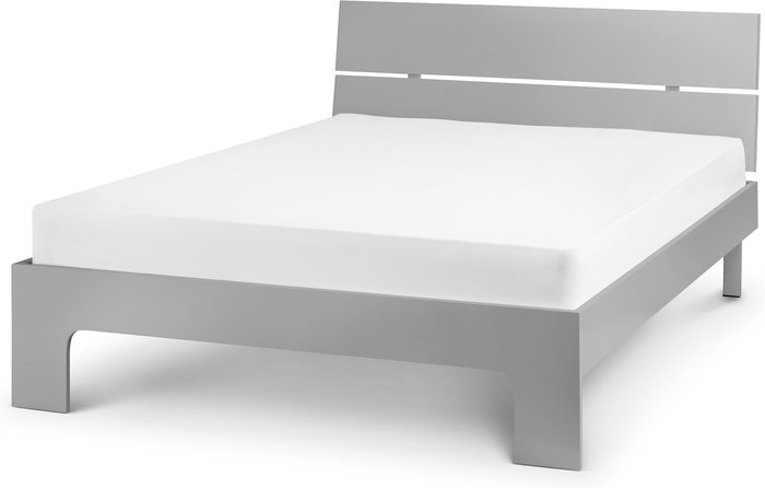 The Range | Julian Bowen Manhattan Double Bed - Grey - Grey Gloss Julian Bowen Manhattan Double Bed - Grey - Grey Gloss