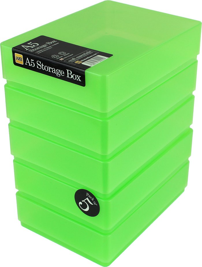 The Range | WestonBoxes A5 Plastic Craft Storage Boxes for Art Supplies, Paper and Card - Green / 10 WestonBoxes A5 Plastic Craft Storage Boxes for Art Supplies, Paper and Card - Green / 10