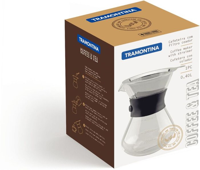 The Range | Tramontina Tramontina Pour Over Coffee Maker With Stainless Steel Filter (400Ml) Tramontina Tramontina Pour Over Coffee Maker With Stainless Steel Filter (400Ml)