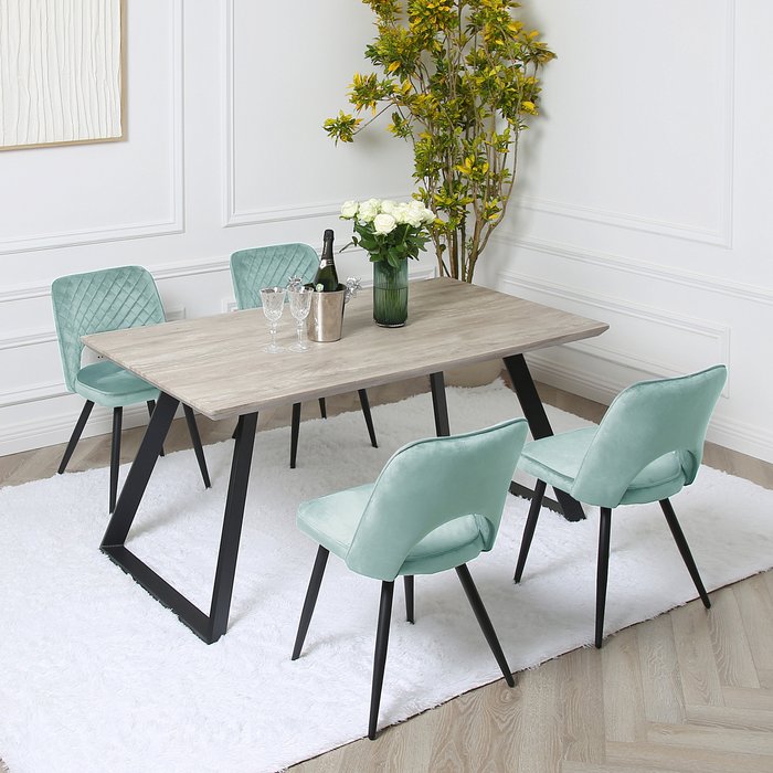 The Range | Dorchester Dining Table Set - Teal / 62kg Dorchester Dining Table Set - Teal / 62kg