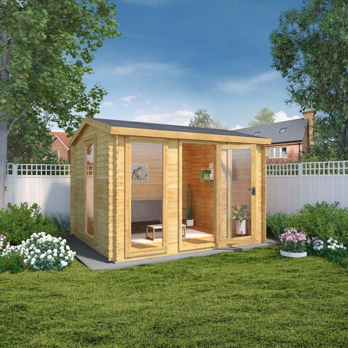 The Range | Mercia Mercia Kielder 19mm Log Cabin - 3.5m x 3m Mercia Mercia Kielder 19mm Log Cabin - 3.5m x 3m