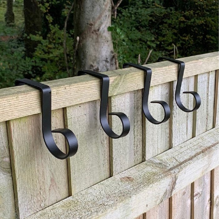The Range | Selections Bracket Fence Panel Hooks - Black / 4 Selections Bracket Fence Panel Hooks - Black / 4