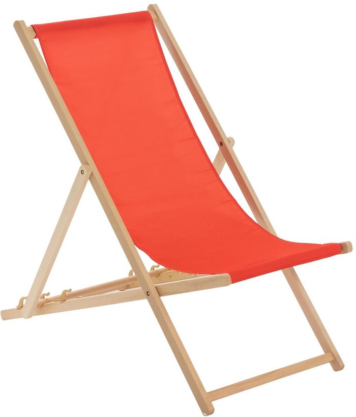 The Range | Harbour Housewares Wooden Folding Garden Sun Lounger Deck Chair x1 - Red Harbour Housewares Wooden Folding Garden Sun Lounger Deck Chair x1 - Red
