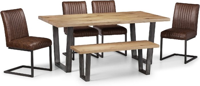 The Range | Dunelm Brooklyn Oak Dining Table Set with 4 Chairs and Bench Brown Dunelm Brooklyn Oak Dining Table Set with 4 Chairs and Bench Brown