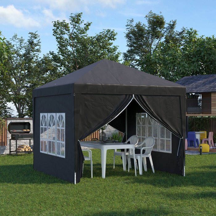 The Range | Outsunny 3mx3m Pop Up Gazebo Party Tent Canopy - Black Outsunny 3mx3m Pop Up Gazebo Party Tent Canopy - Black