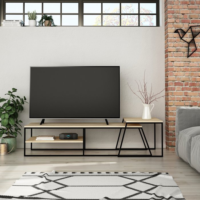 The Range | Decortie Pal Modern TV Stand Multimedia Centre TV Unit With Storage - Oak Decortie Pal Modern TV Stand Multimedia Centre TV Unit With Storage - Oak