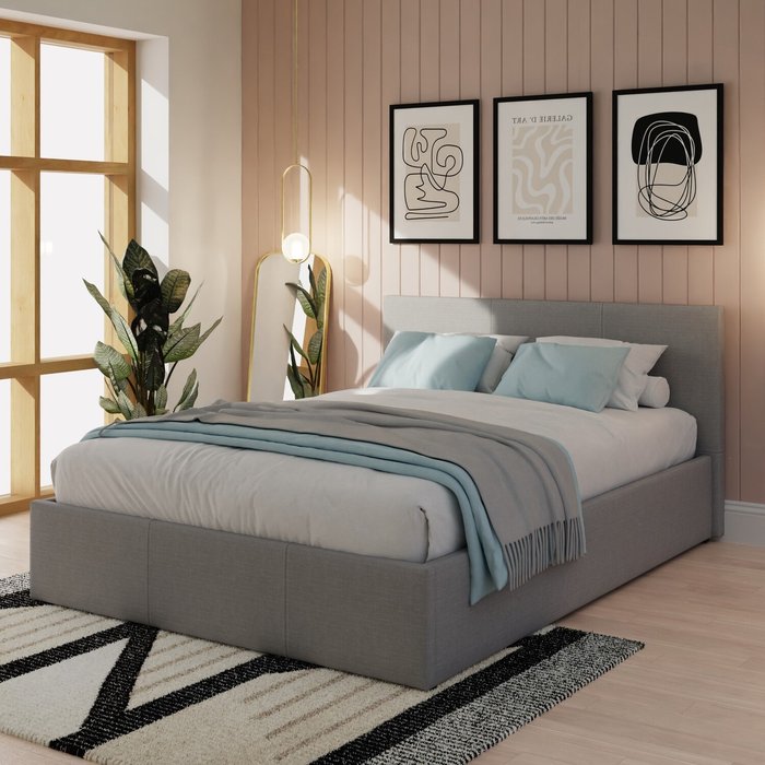 The Range | GFW Side Lift Ottoman Bed - Grey Hopsack / Small Double GFW Side Lift Ottoman Bed - Grey Hopsack / Small Double