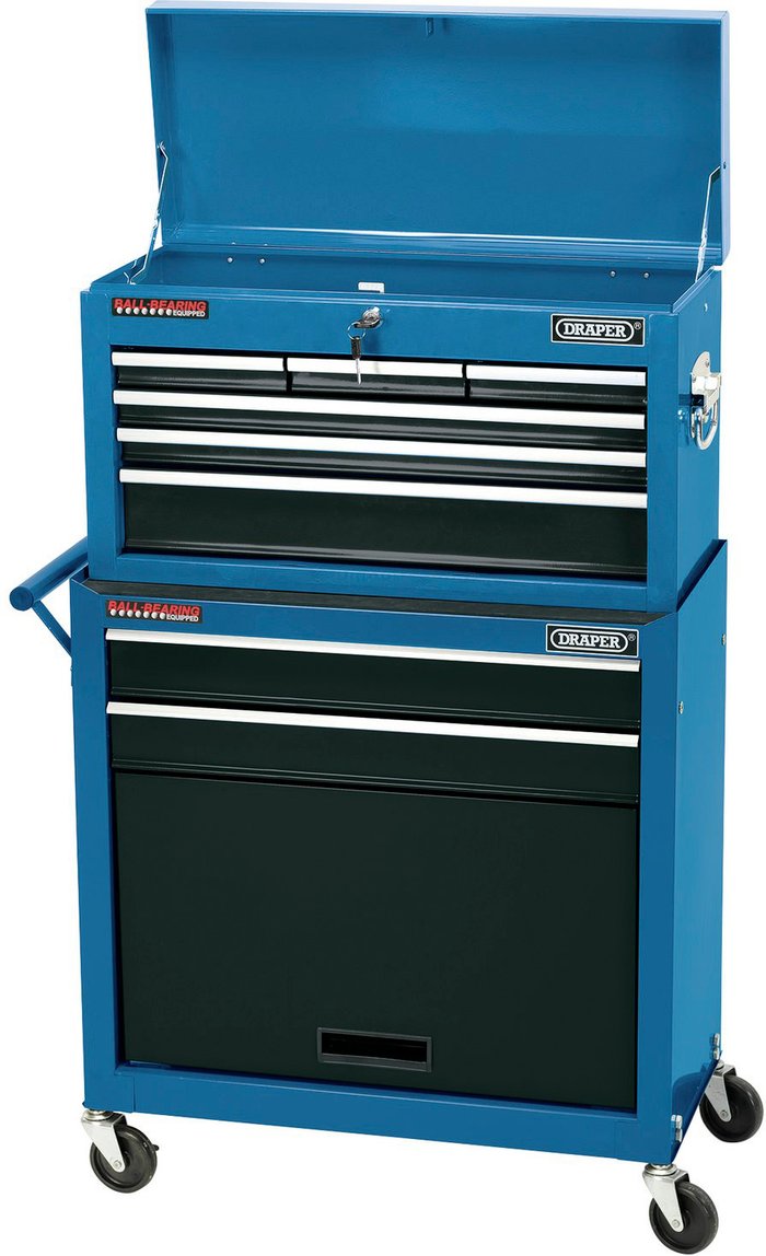The Range | Draper Draper Two Drawer Roller Cabinet and Six Drawer Chest - Blue Draper Draper Two Drawer Roller Cabinet and Six Drawer Chest - Blue