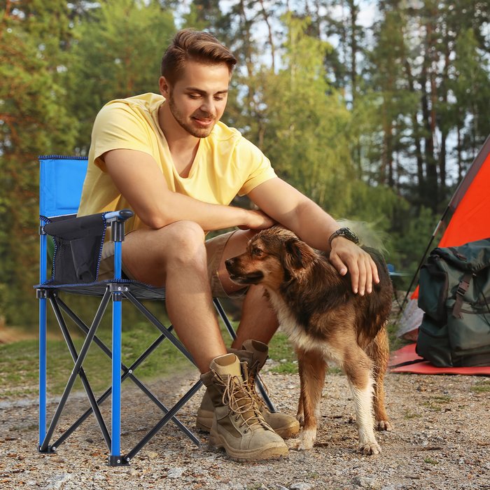 The Range | Outsunny Outdoor Folding Camping Chair - Blue Outsunny Outdoor Folding Camping Chair - Blue