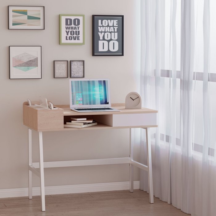 The Range | HOMCOM Computer Desk With Drawer - White HOMCOM Computer Desk With Drawer - White