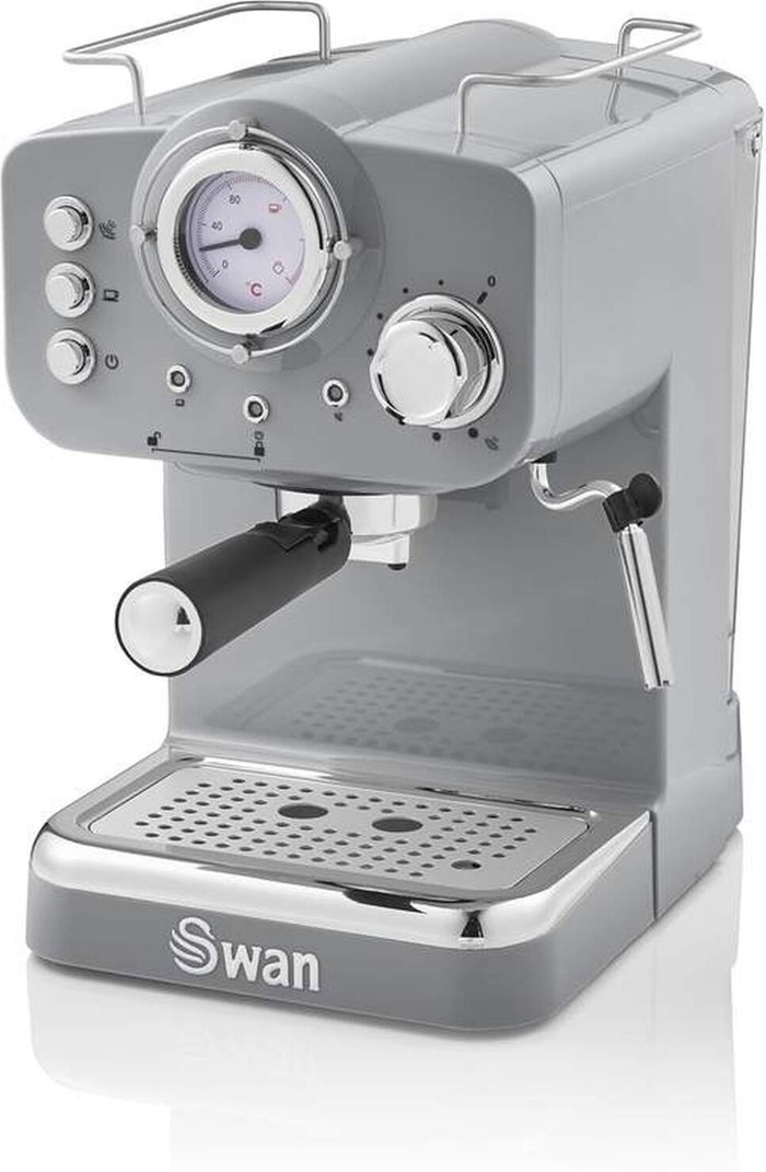 The Range | Swan Swan Retro SK22110GRN Espresso Coffee Machine - Grey Swan Swan Retro SK22110GRN Espresso Coffee Machine - Grey