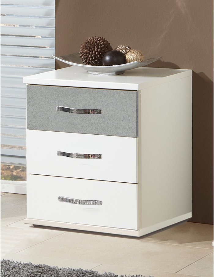 The Range | Tjs Duo Grey Bedside Table - White and Grey Tjs Duo Grey Bedside Table - White and Grey