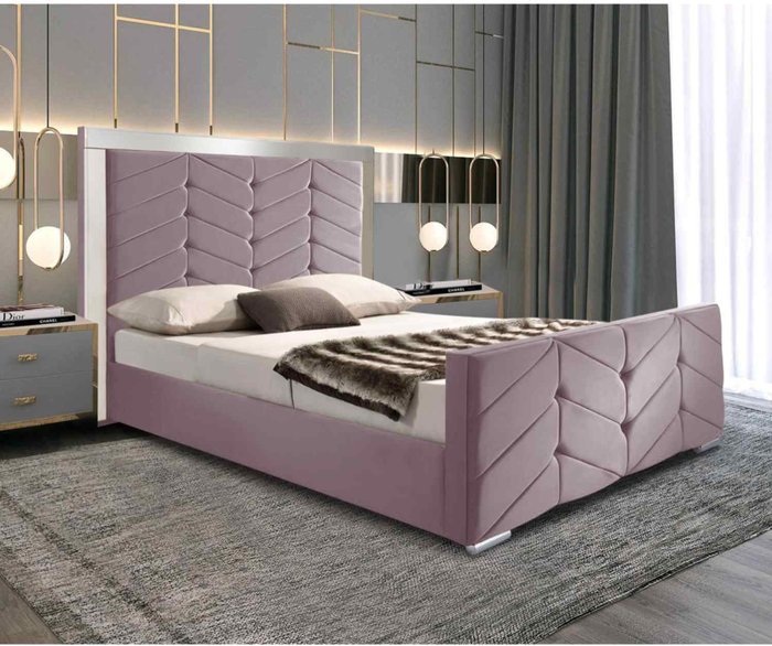 The Range | Marisa Bed Single Plush Velvet Pink Marisa Bed Single Plush Velvet Pink