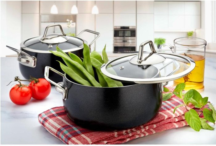 The Range | Rozi Zest Gusto Collection 6-piece Non-stick Granite Cookware Set Rozi Zest Gusto Collection 6-piece Non-stick Granite Cookware Set