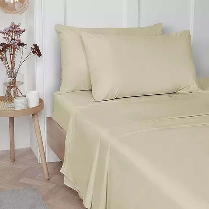 The Range | Vantona Luxury Cotton Plain Dyed Flat Sheets 180 TC - Cream / Super King Vantona Luxury Cotton Plain Dyed Flat Sheets 180 TC - Cream / Super King