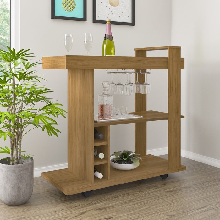 The Range | Seconique Naples Breakfast Bar Drinks Cart - Oak Seconique Naples Breakfast Bar Drinks Cart - Oak