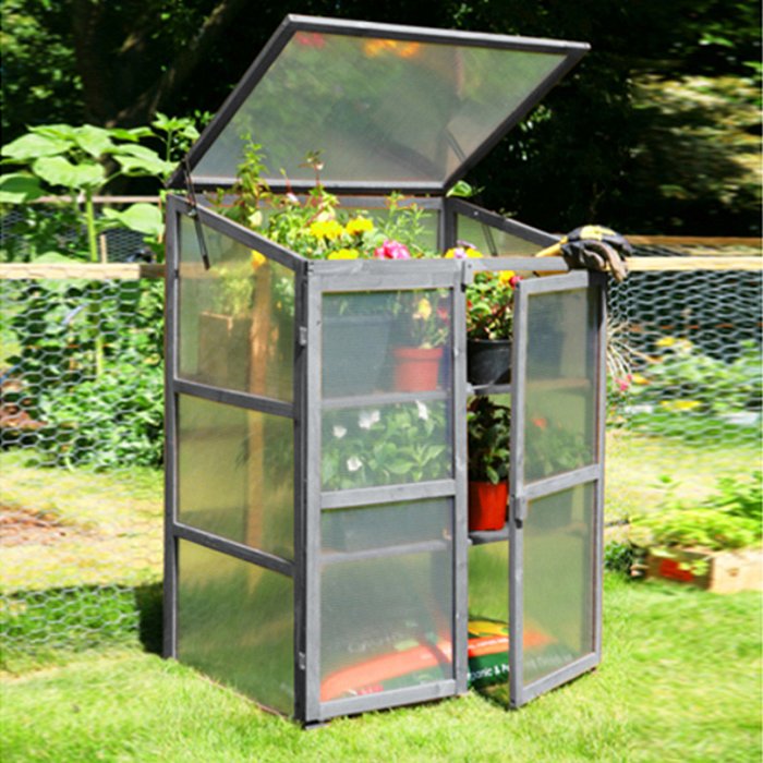 The Range | Neo Neo Ghouse-2-grey Mini Wooden Greenhouse - Grey Neo Neo Ghouse-2-grey Mini Wooden Greenhouse - Grey