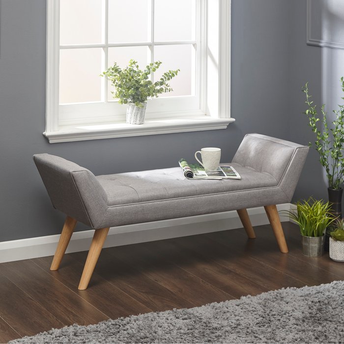 The Range | Milan Upholstered Bench Dark Grey Milan Upholstered Bench Dark Grey