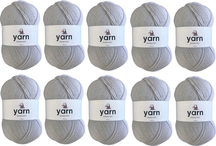 The Range | Korbond Korbond Yarn 10 x 100g Pack - Light Grey - Light Grey Korbond Korbond Yarn 10 x 100g Pack - Light Grey - Light Grey