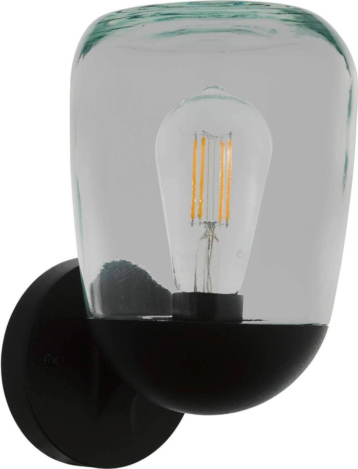 The Range | EGLO Eglo Donatori IP44 Modern Clear Glass Smart Outdoor Wall Light - black EGLO Eglo Donatori IP44 Modern Clear Glass Smart Outdoor Wall Light - black