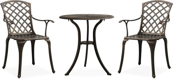 The Range | 3 Bistro Set Cast Aluminium Bronze - Bronze 3 Bistro Set Cast Aluminium Bronze - Bronze