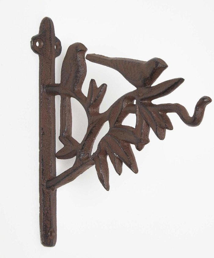 The Range | Homescapes Brown Cast Iron Bird Hanging Basket Hook - Brown Homescapes Brown Cast Iron Bird Hanging Basket Hook - Brown