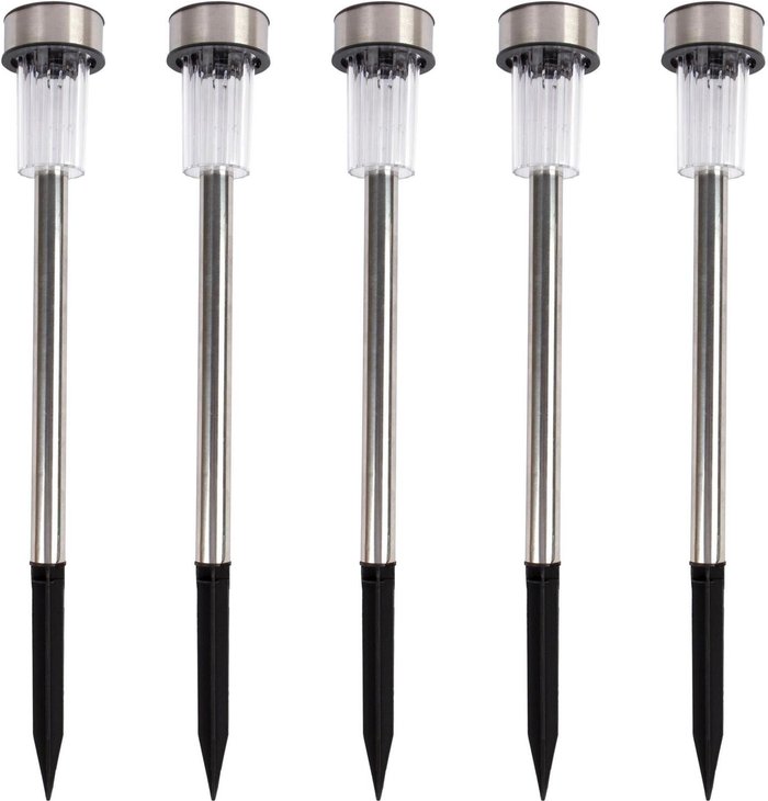 The Range | Garden Mile 5x Solar Stake Lights - Silver Garden Mile 5x Solar Stake Lights - Silver