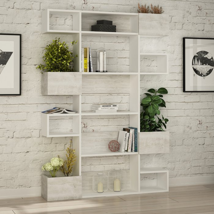 The Range | Decortie Niho Modern Bookcase Display Unit Room Separator - White Decortie Niho Modern Bookcase Display Unit Room Separator - White