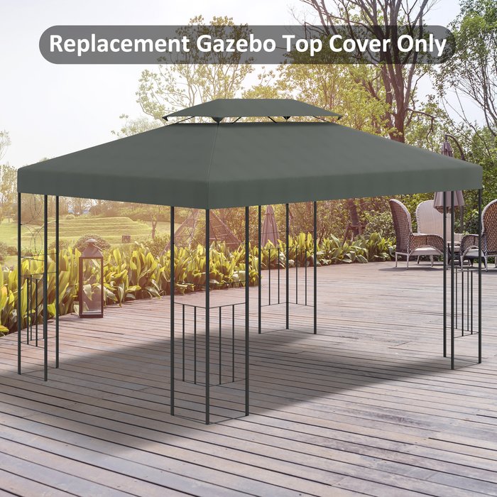 The Range | Outsunny 3x4m Gazebo Replacement Roof Canopy 2 Tier - Deep Grey Outsunny 3x4m Gazebo Replacement Roof Canopy 2 Tier - Deep Grey