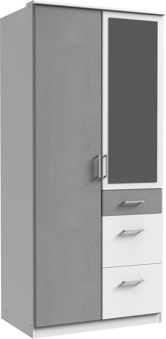 The Range | Tjs Click White And Grey 2 Door Wardrobe - White & Grey Tjs Click White And Grey 2 Door Wardrobe - White & Grey
