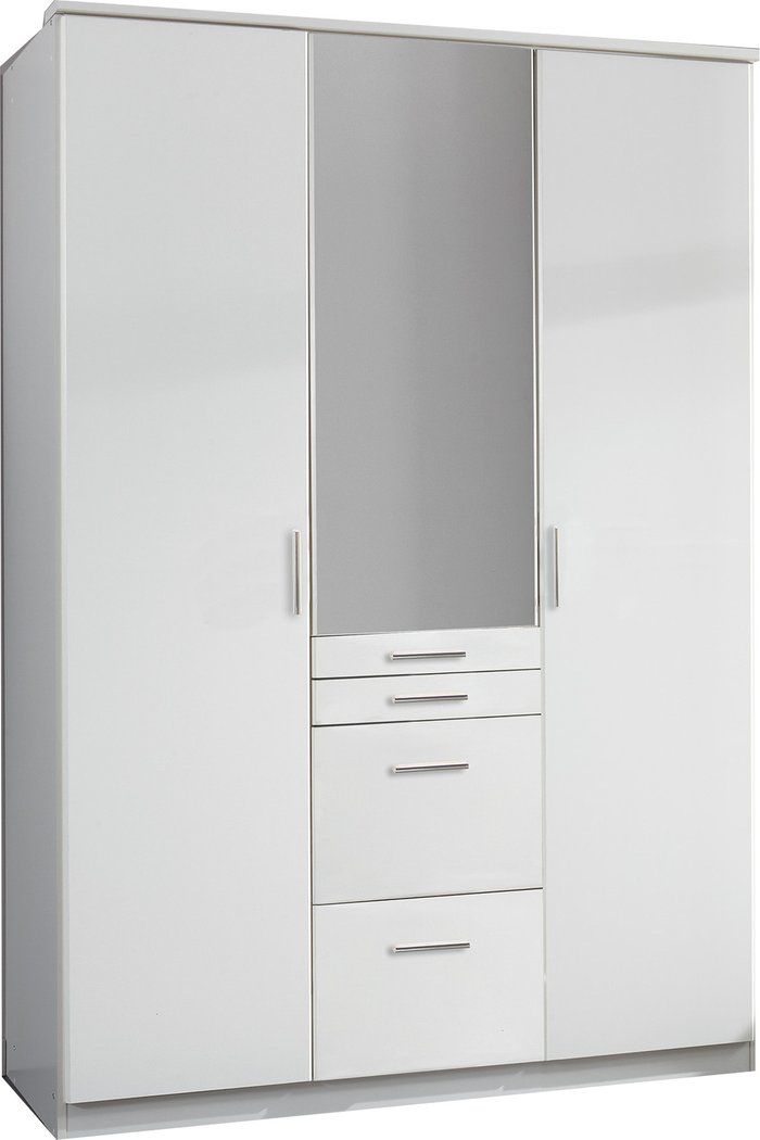 The Range | Tjs Aachen 3 Door and 1 Mirror in Alpine White Wardrobe - White Tjs Aachen 3 Door and 1 Mirror in Alpine White Wardrobe - White
